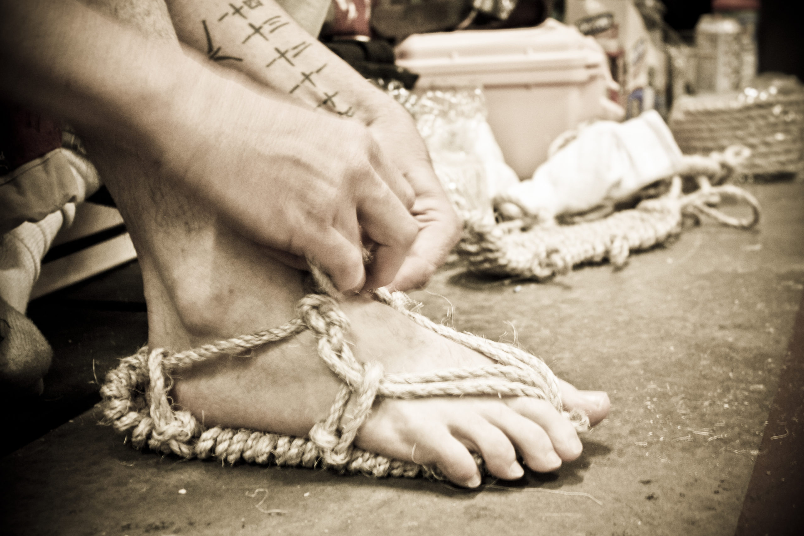 A rope sandal