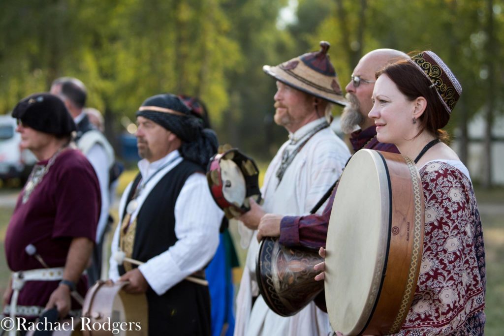 Musicians playing drums