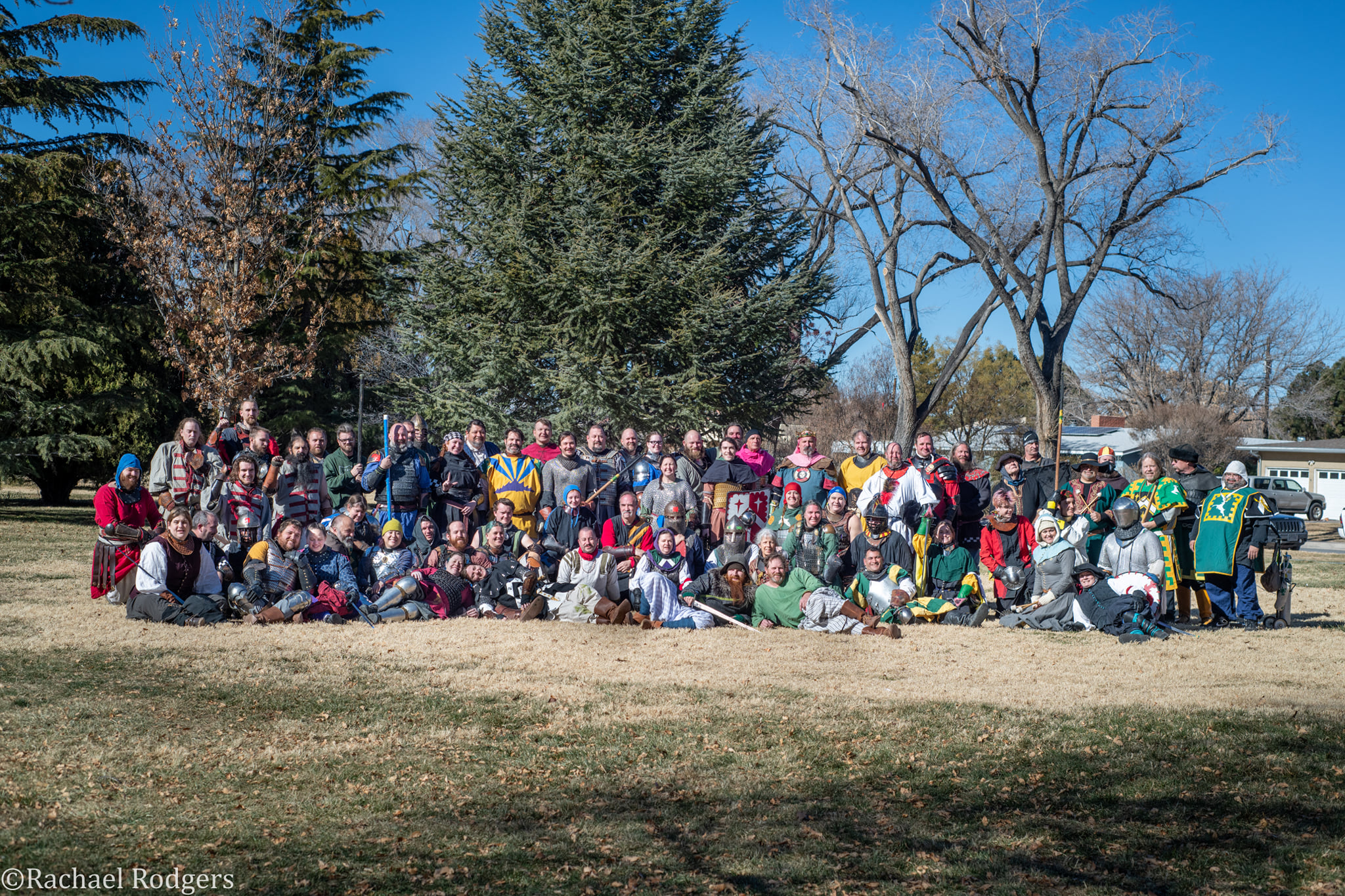 A large group pf people in armor